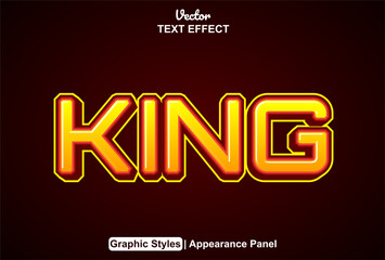 king text effect with graphic style and editable.