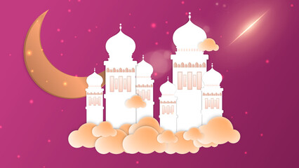 Night Prayer Arabic Vector Background for Holy Month of Ramadan
