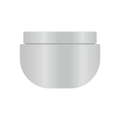 Plastic jar for cream, scrub, gel, wax. Realistic packaging layout on a white background