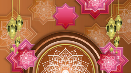 Modern Mubarak Islamic Vector Background for Ramadan Celebration