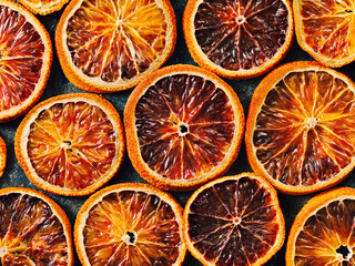 pattern of dried oranges