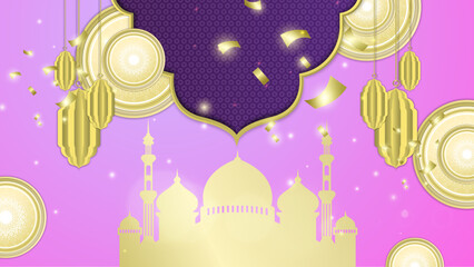 Night Prayer Arabic Vector Background for Holy Month of Ramadan