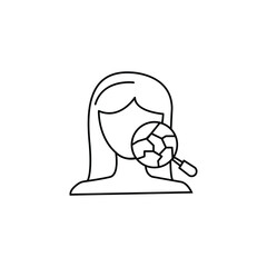 Woman face skin dry icon. Simple line, outline vector of dermatology icons for ui and ux, website or mobile application