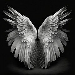 angel wings on black