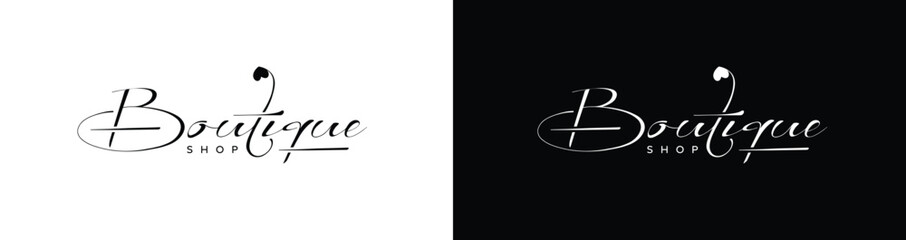 Abstract Boutique Shop logo design, Boutique shop vector logo design, Boutique sign lettering vector design