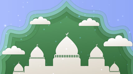 Modern Mubarak Islamic Vector Background for Ramadan Celebration