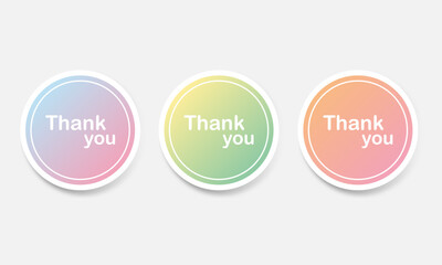 Thank you colorful round stickers.