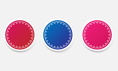 Set of colorful round stickers