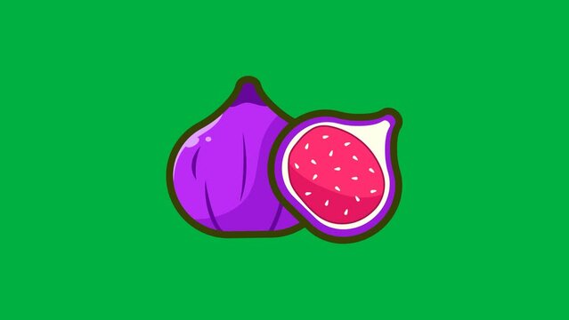 Fig animation on green screen. 4k video animation