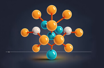 Hydrogen molecule conceptual diagram from the scientific literature. Generative AI