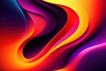 Colorful waves and curves form an abstract composition