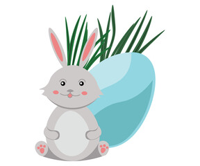 easter bunny with easter eggs