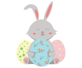 easter bunny with eggs