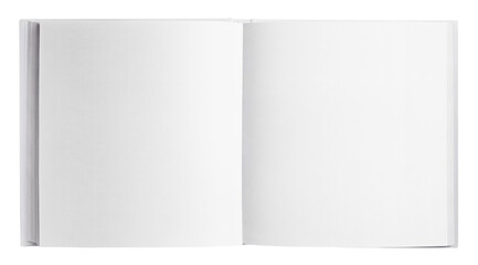 Open square book with blank pages cut out