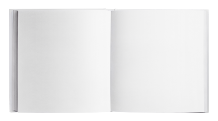 Open square book with blank pages cut out