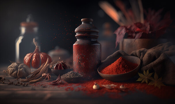 red spices created with generative AI tools