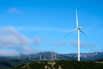 wind turbine in the mountains
