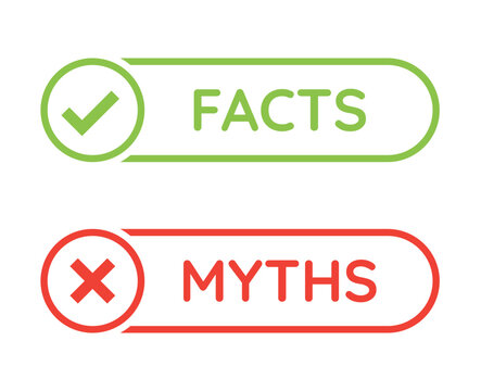 Fact and myth icon vector illustration. Flat design.