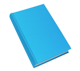 Blue hard cover book cut out