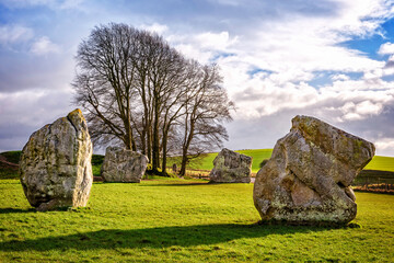 Avebury neolithic henge monument in England