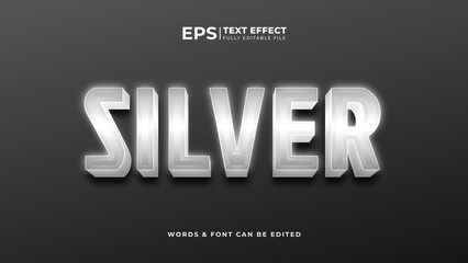 silver metalized text effect