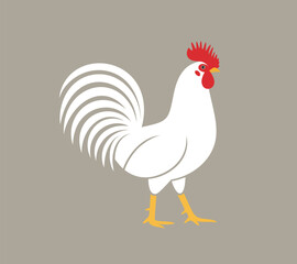 Rooster logo. Isolated rooster on white background