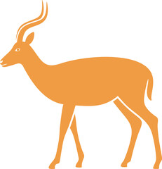 Antelope logo. Isolated antelope on white background