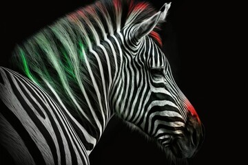 The zebra of Burchell (Equus quagga burchellii). Generative AI