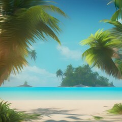 Obraz na płótnie Canvas Tropical Beach Background - generative ai