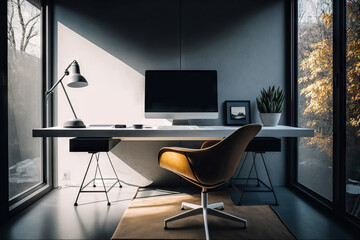 Generative AI image of modern home office