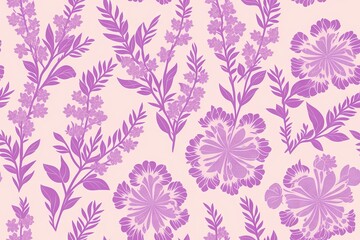 Seamless pattern of lilac flowers background.. Beautiful floral background. Isolated flowers, generative ai. Seamless floral pattern for fabric, textile, wrapping paper