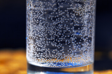 Sparkling water in glass cup