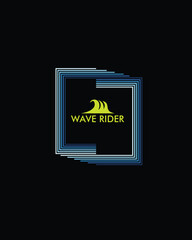 Wave Rider Surf Designs minimal wave Geometrical Surfer graphic design