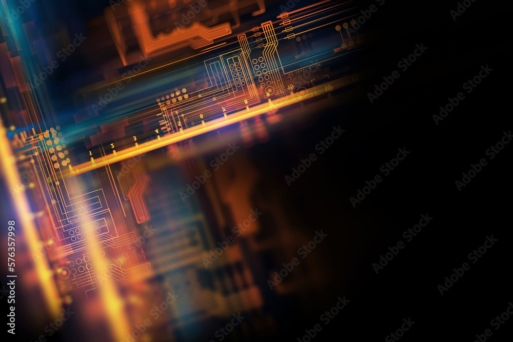 Poster futuristic circuit board abstract pattern background illustration