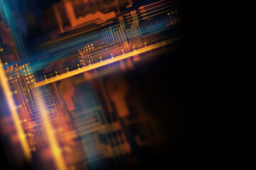 Obraz na płótnie Canvas futuristic circuit board abstract pattern background illustration