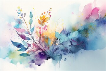 Watercolor painting for Mothers Day abstract background,Generative AI