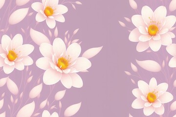 Seamless flowers pattern painting with trendy colors. Print Design, generative ai, perfect for interior, furniture and fashion.