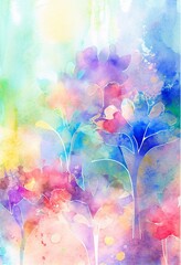 Watercolor painting for Mothers Day abstract background,Generative AI