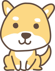 シンプルな手書き風の柴犬