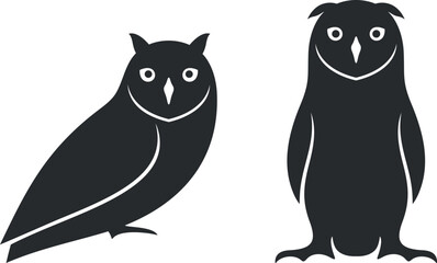 Owl logo. Isolated owl on white background