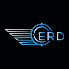 ERD logo, letter logo. ERD blue image on black background. ERD technology Monogram logo design for entrepreneur best business icon.
