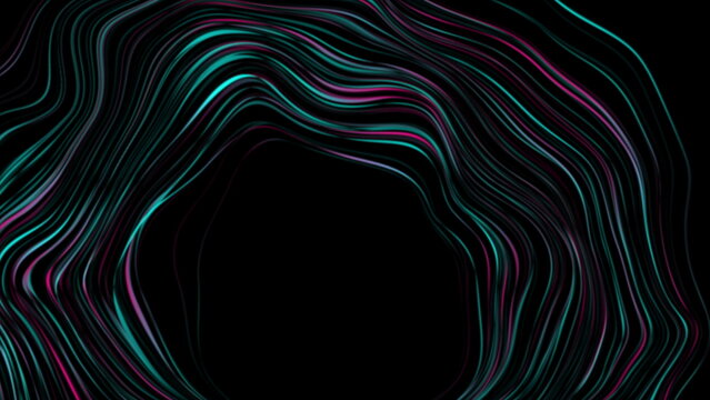 Blue purple curved liquid waves abstract glowing background