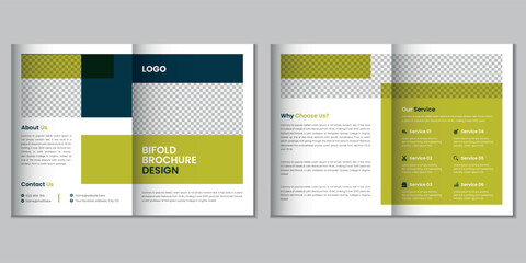 Bifold brochure, company profile, flyer, magazine, annual report, portfolio a4 size template design