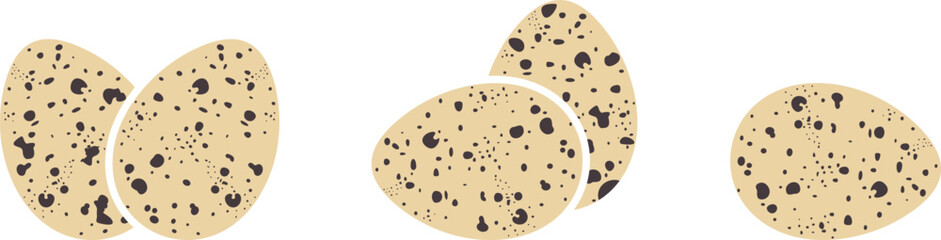 Quail eggs logo. Isolated quail eggs on white background