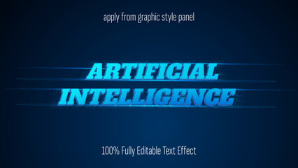 AI, artificial intelligence, machine learning text effect, editable text effect vector.