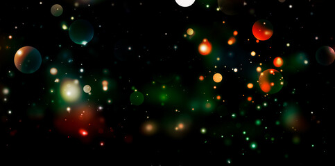 Space background with night colorful sparkle rays glitter lights and bokeh elegant lens flare...