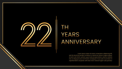 22th year anniversary design template. vector template illustration