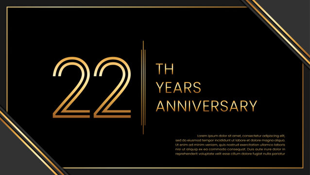 22th year anniversary design template. vector template illustration