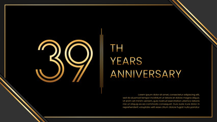 39th year anniversary design template. vector template illustration