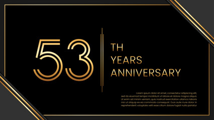 53th year anniversary design template. vector template illustration